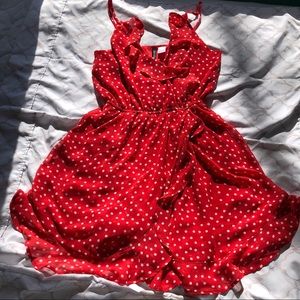 RED POLKA DOT MINI DRESS